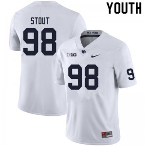 Youth Jordan Stout White Penn State College Football #98 Jersey 715877-337