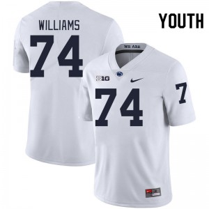 Youth J'ven Williams White Nittany Lions College Football #74 Jersey 400853-296