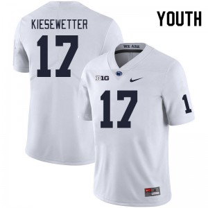 Youth Karson Kiesewetter White Penn State College Football #17 Jersey 484083-459