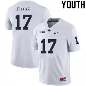 Youth Khalil Dinkins White Nittany Lions College Football #17 Jersey 247469-858