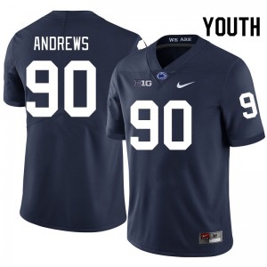 Youth Liam Andrews Navy Penn State College Football #90 Jersey 891363-285