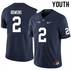 Youth Micah Bowens Navy Penn State College Football #2 Jersey 702119-168