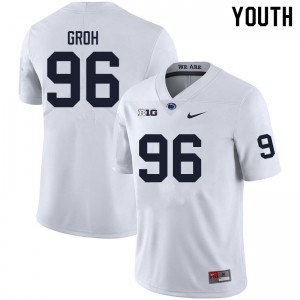 Youth Mitchell Groh White Penn State College Football #96 Jersey 861935-845