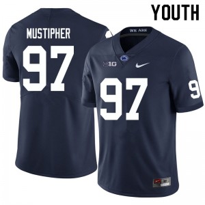 Youth PJ Mustipher Navy PSU College Football #97 Jersey 324898-102