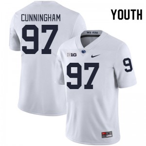 Youth T.A. Cunningham White Penn State College Football #97 Jersey 178064-259