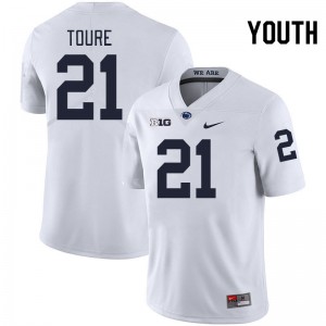 Youth Vaboue Toure White PSU College Football #21 Jersey 734283-716
