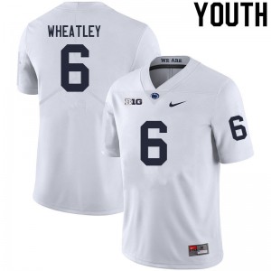 Youth Zakee Wheatley White Nittany Lions College Football #6 Jersey 545938-499