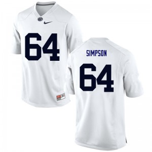 Men Zach Simpson White Penn State College Football #64 Jersey 470296-516