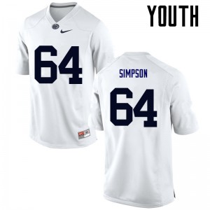 Youth Zach Simpson White Penn State College Football #64 Jersey 681826-972